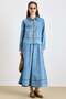 Zipper Closure Jacket Skirt Denim Set Blue 9447-Tk
