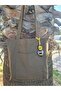 Canvas Brown Color Front Pocketed , Bee Amigurumi Charm Cloth Tote Shoulder Bag - 3