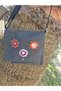 Knitted Floral Detailed Gray Canvas Fabric, Covered with Messenger Bag Pieces of Fabric - 8