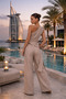 Women's Asymmetrical One-Shoulder Stylish Design - Elegant Summer Two-Piece Set with Elastic Waist and Wide-Leg Pants - 3
