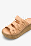 Flora Women's Genuine Leather Wedge Slipper - Nude - 5