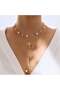 5-Piece Gold Color Necklace Set for Women Butterfly, Star, Heart, Bar & Pearl Chain Designs - 2