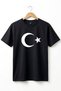 Unisex Turkey Moon Star Flag Printed Regular Fit 100% Cotton Crew Neck Short Sleeve Kids T-Shirt