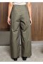 Structured Wide Leg Pants-Military Green - Women's Modest Pants Premium Fabric Comfortable Fit - 3