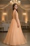 Girls' V-Neck Beaded Waist Detail Tulle Long Evening Dress ABY2027