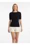 Women's Wide Collar Brioche Knit Knitted Accessory Detail Rayon Knitwear Sweater 12414.Ocn