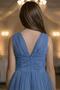 Girls' V-Neck Beaded Waist Detail Tulle Long Evening Dress ABY2027 - 6