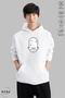 Unisex Hoodie Long Sleeve Pisces Balık Printed Hooded Brushed Inside Oversized 100% Cotton Combed Cotton Sweatshirt
