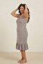 Comfortable Fit Floral Print Cotton Pack V-Neck Zero Sleeve Ruffle Summer Midi Length Casual Dress - 4
