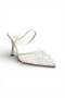 Y726462415 White Mesh Bead Embroidered İ Stiletto Heel Women's Shoes - 2
