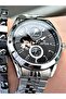 Silver Color Busines Automatic Original Mechanism Men's Wristwatch + Bracelet with Gift - 5