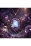 Handmade Vintage Necklace with Raw Aquamarine and Amethyst Natural Stones and Hematite Inlay