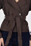 DOUBLE-BREASTED CLOSURE RELAXED FIT LINED SHORT TRENCH COAT WITH BELT DETAIL #59070 - 7