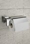 Krom Lux 2-Piece Bathroom Set with Cover, Toilet Paper Holder, Robe Hanger - 3