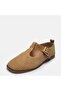 Large size women's flat genuine suede shoes Suede 41-42-43-44-camel suede - 6
