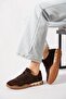 Naredert Parçalı Genuine Leather Women's Sports Shoes Brown Suede - 3