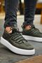 Ch159 Saturn Men's Casual Lace-Up Leather Sports Sneakers Shoes Cbt - Khaki - 4