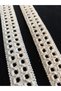 Cream Color Square Patterned Cotton Decorative Strip 1 Meter - 3