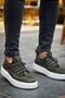 Ch159 Saturn Men's Casual Lace-Up Leather Sports Sneakers Shoes Cbt - Khaki - 2