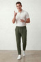 Men's Khaki Non-Marking J Jogger Pants Style B Ankle-Length D Woven Trousers with Back Pockets - 2