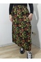 Elastic Waist, Flowery Flannel Dividin Maxi Length Long Skirt 95cm Size 38, Weight 100 kg - 4