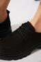 Resel Stitched Tied Genuine Leather Women's Shoes Black Nubuck - 4