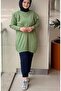 Mock Neck Asymmetric Mercerized Tunic