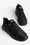 Men's Sports Shoes Black Linen Elastic Laced Faylon Sole - 3