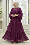 Chiffon Ruffled Dress - Plum