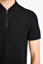 100% Cotton Regular Fit Zipper Collar Polo T-Shirt F9870Ax26Sp - 4