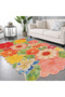 Sdt Multi-Colored Floral Figures Patterned Woven Base Modern Decorative Rug Sdt72 - 2