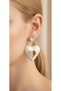 316L Stainless Steel Pearlescent Zircon Stone Heart Model Women's Steel Earrings - 9