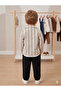 Boy's Striped Shirt Set with Tiger Figure, 3-Piece Set - 2