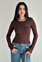 Women's Button Detailed Long Sleeve Blouse – Round Neck Casual Stylish Blouse - 4