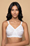 Woven Cotton Bra , Wide Band Strap with Fabric Texture Design