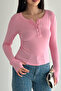 Women's Button Detailed Long Sleeve Blouse – Round Neck Casual Stylish Blouse - 4