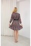 Women's Floral Print Belt Li Dress Long Sleeve Relaxed Cut Daily Stylish Mini Dress - 5