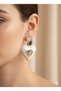 316L Stainless Steel Pearlescent Zircon Stone Heart Model Women's Steel Earrings - 6