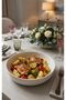 Modern Porcelain 20 cm Matte White Salad Plate Serving and Presentation Bowl - 4