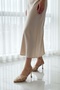Anje Beige Lace Bead Embellished (8 cm Heel) Pointed Toe Daily Heeled Shoes - 3