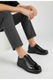 Genuine Leather Men's Black Stylish Sneakers Shoes - 8