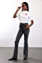 Anthracite Full Lycra Stretch Flare Jeans 7578 - 2