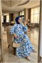 Women's Floral Print Layer Long Summer Hijab Dress Comfortable Fit - 3