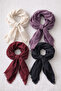Flannel Textured Cotton Square Shawl Scarf – Drapey Soft Fringed Shawl -Foulard - 5