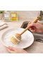Bamboo Strappy Dish Brush Natural Wooden Kitchen Cleaning Brush Hard-Bristled Sink Brush - 4
