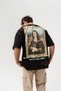 Mona Lisa Back Design Detailed Crew Neck Oversized T-Shirt - 3