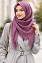 Flannel Textured Cotton Square Shawl Scarf – Drapey Soft Fringed Shawl -Foulard - 3