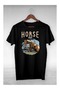 Unisex Women Men Horse Jump Printed Oversized T-Shirt