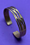 Minimalist Italian Style Laser Engraved Women's Cuff Bracelet with Cross Stripe Motif - 3