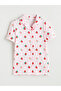 Shirt Collar Strawberry Patterned Girls' Shorts Pajama Set (S6) - 2
